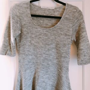 Gibson Heather grey peplum sweater